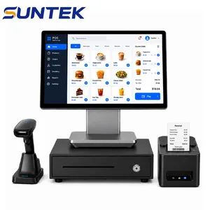 POS complet : écran tactile, lecteur de codes-barres, tiroir-caisse et imprimante de tickets